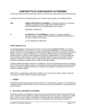 Contratto di contraente autonomo Contratto di contraente autonomo