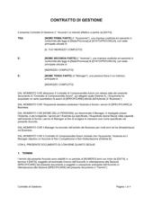 Contratto di gestione Contratto di gestione