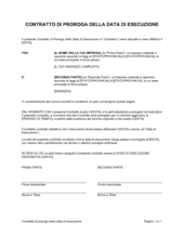 Contratto di proroga della data di esecuzione Contratto di proroga della data di esecuzione