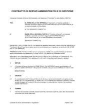 Contratto di servizi amministrativi e di gestione Contratto di servizi amministrativi e di gestione
