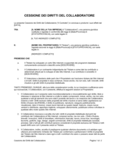 Cessione dei diritti del collaboratore Cessione dei diritti del collaboratore