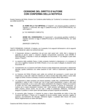 Cessione del diritto d'autore con conferma della notifica Cessione del diritto d'autore con conferma della notifica