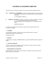 Accordo di locazione computer Accordo di locazione computer