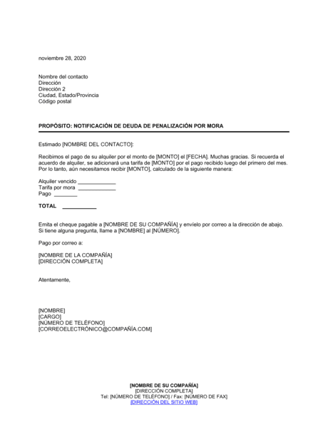 Notificación De Adeudo En Mora Modelos Y Ejemplo 4606