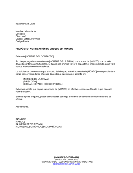 Notificación De Cheque Sfs 2 Modelos Y Ejemplo 0633