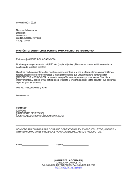 Autorizacion Para Hacer Uso De Testimonios Modelos Y Ejemplo Biztree Com