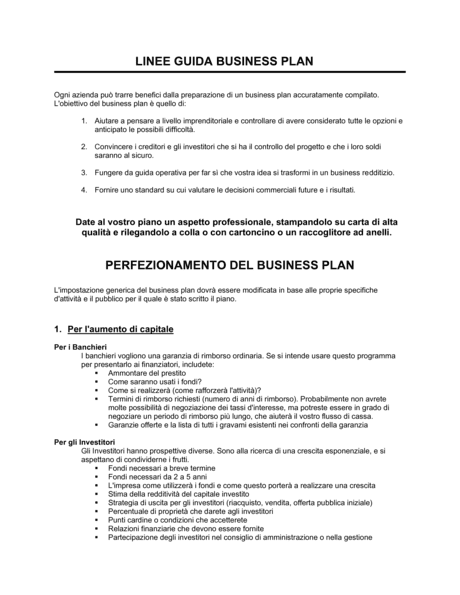 Linee guida alla redazione del business plan cndcec 02 picture
