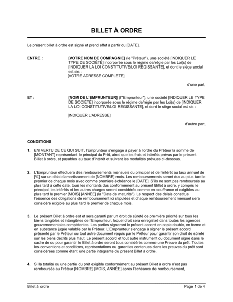 Billet à ordre exemple pdf