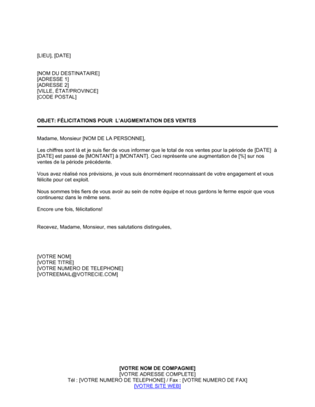 Felicitations Pour L Augmentation Des Ventes Modeles Exemples Pdf Biztree Com Felicitations Pour L Augmentation Des Ventes Modeles Exemples Pdf Biztree Com