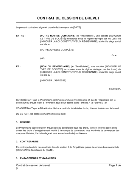 Contrat De Cession De Brevet Mod Les Exemples Pdf Biztree Hot Sex Picture