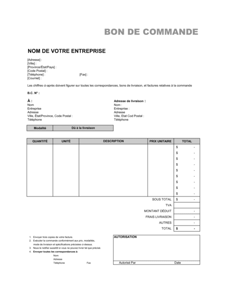 Bon De Commande - Excel - Modeles Exemples Pdf Biztreecom