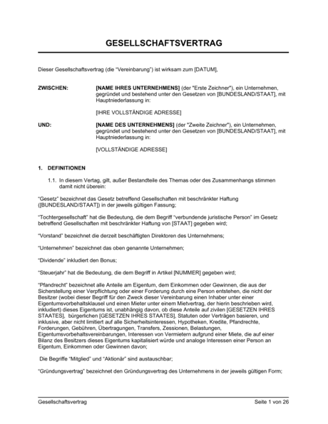 Gesellschafterdarlehensvertrag Vorlage Pdf – DTTUXC